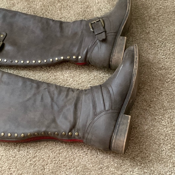 Madden Girl Brown Over the Knee Boots Cactus 7.5 with Buckle Straps distressed - Picture 14 of 15